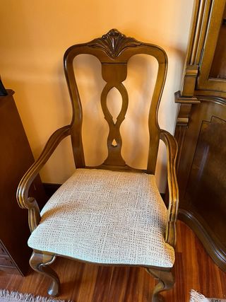 2 Sedie da pranzo in legno e tessuto