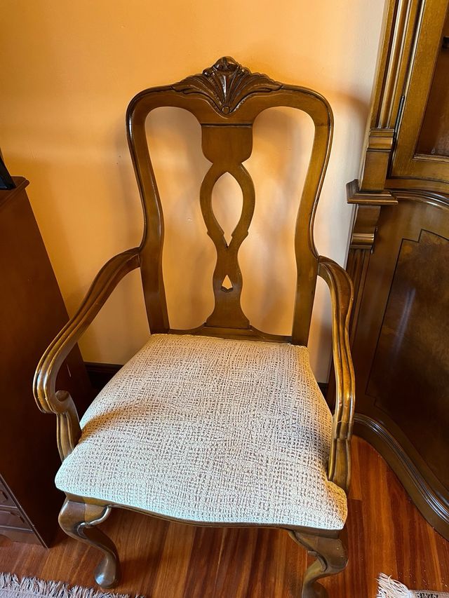 2 Sedie da pranzo in legno e tessuto