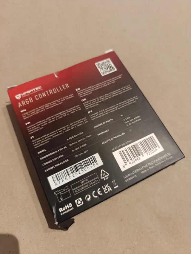 Controladora ARGB para PC HPORTEC con mando