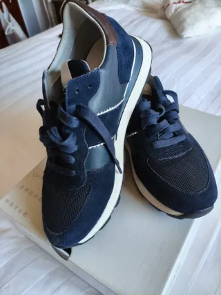 Zapatillas Geox Azul Marino y Blanco