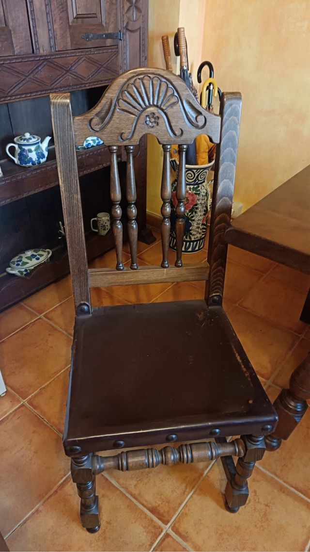 Mesa Castellana Madera + 8 Sillas