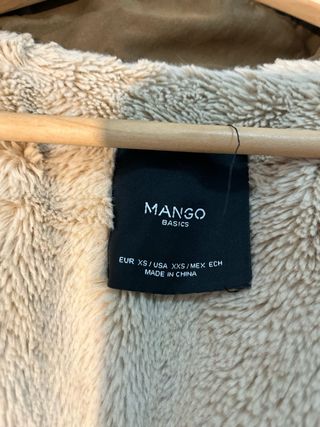 Abrigo Mango forro borreguito verde oliva