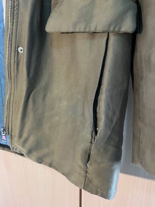 Abrigo Mango forro borreguito verde oliva