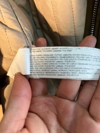 Abrigo Mango forro borreguito verde oliva