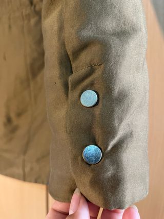 Abrigo Mango forro borreguito verde oliva