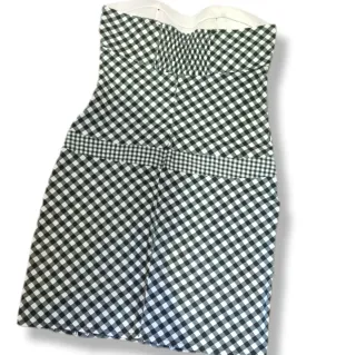 Vestido Vichy strapless Negro y Blanco