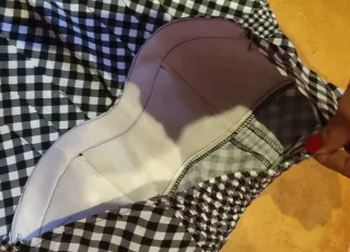 Vestido Vichy strapless Negro y Blanco