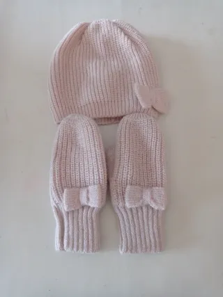 Conjunto Gorro y Manoplas Niña talla 4-8