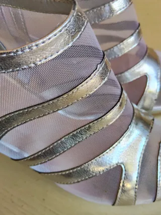 Scarpe donna tacco alto argento n.38