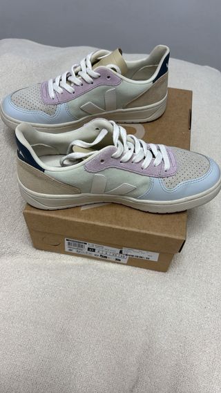Zapatillas Veja Beige y Rosa