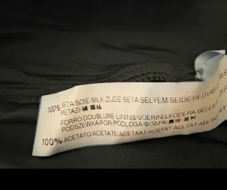 Vestido Zara Seda Blanco y Negro