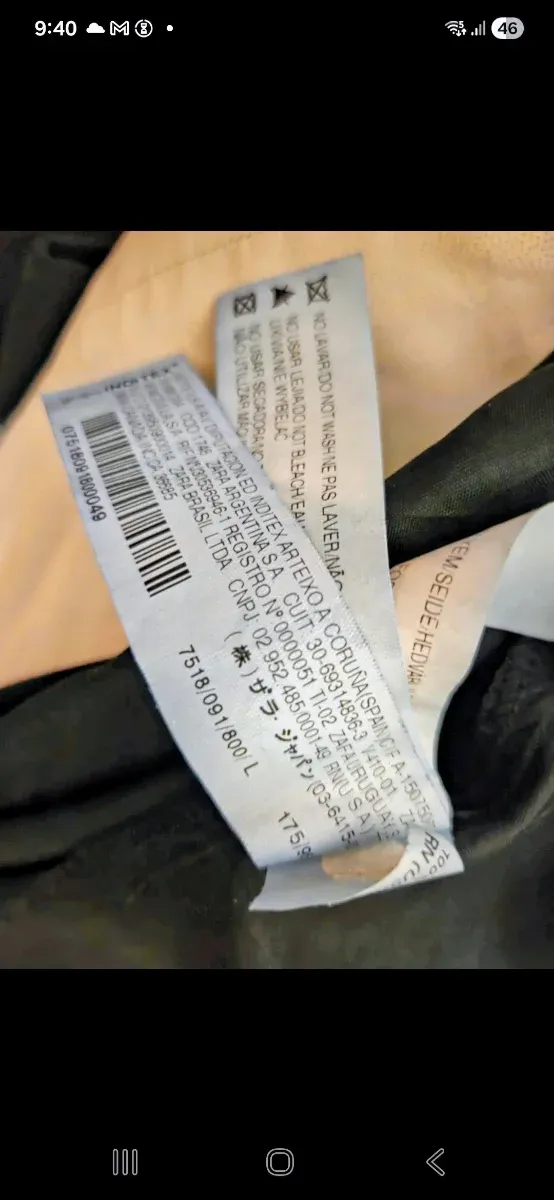 Vestido Zara Seda Blanco y Negro