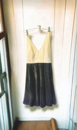 Vestido Zara Seda Blanco y Negro