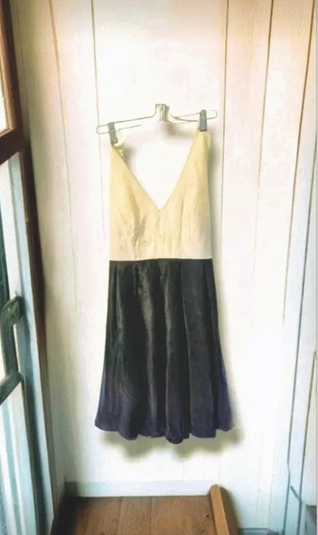 Vestido Zara Seda Blanco y Negro