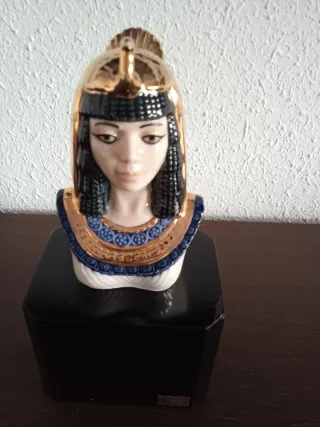 Busto Cleopatra Cerámica Dorada Azul