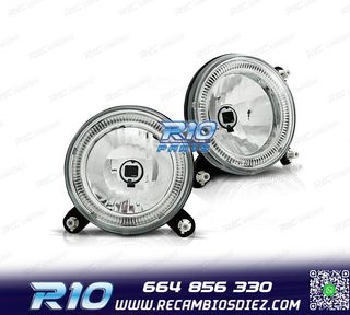 FAROS VOLKSWAGEN VW GOLF MK2 83-91 OJOS ANGEL FONDO CROMO H3