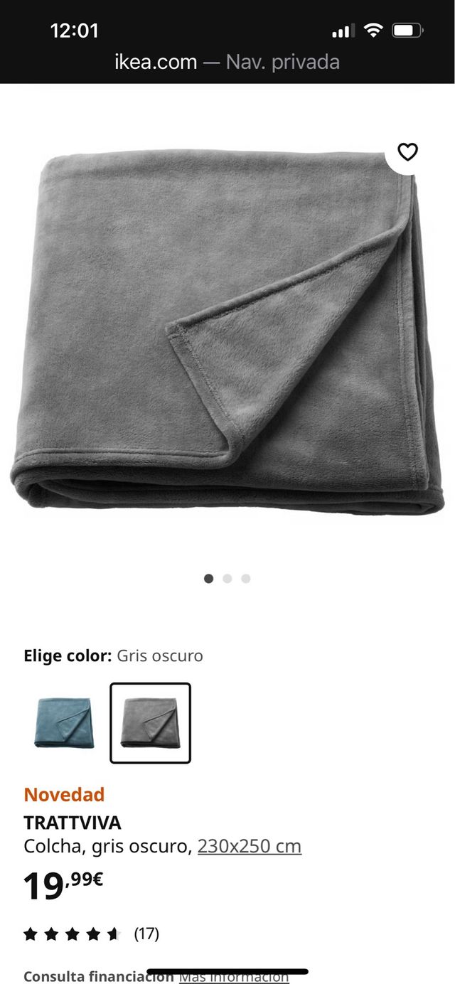 Manta IKEA TRATTVIVA 230x250 Blanca