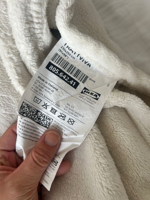 Manta IKEA TRATTVIVA 230x250 Blanca