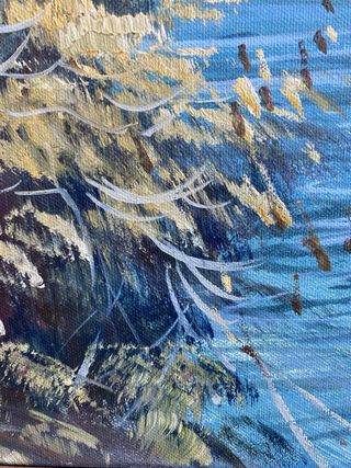 Dipinto Paesaggio Marino con Barca 135x75