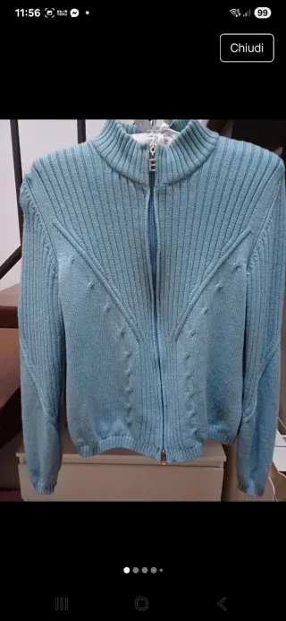 Cardigan pura lana cin zip