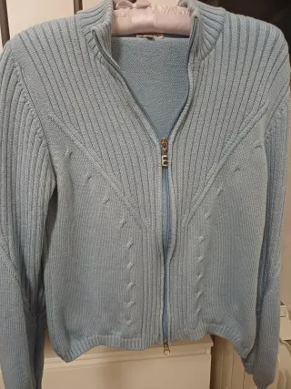 Cardigan pura lana cin zip