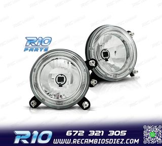 FAROS VOLKSWAGEN VW GOLF MK2 83-91 OJOS ANGEL FONDO CROMO H3