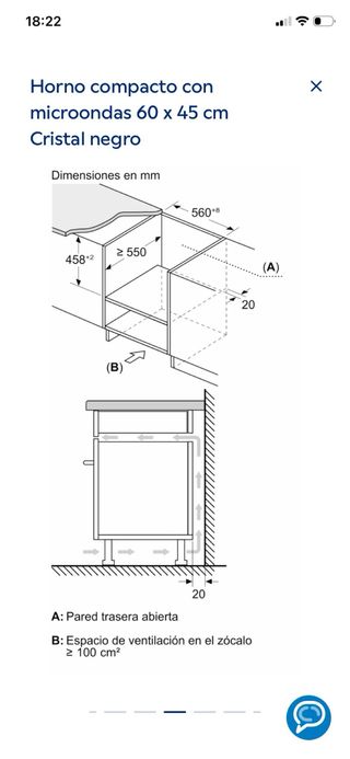 Horno compacto microondas Balay
