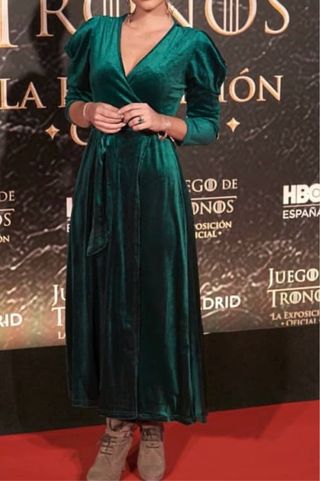 Vestido verde de terciopelo
