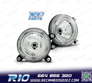 FAROS VOLKSWAGEN VW GOLF MK2 83-91 OJOS ANGEL FONDO CROMO H3