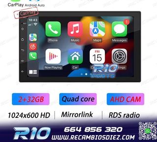 RADIO 9" GPS ANDROID 13 2DIN TÁCTIL BLUETOOTH USB SD