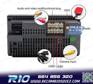 RADIO 9" GPS ANDROID 13 2DIN TÁCTIL BLUETOOTH USB SD