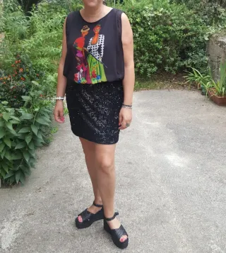 Vestido Desigual Talla 42 Estampado