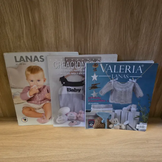 3 revistas de tejido de ropa para bebé