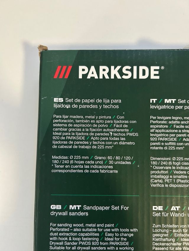 Carta abrasiva Parkside 225mm (30 pz)