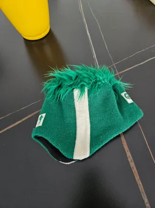 Cappello Carlsberg verde con capelli