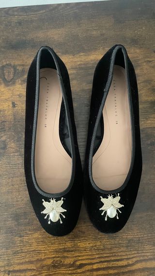 Zapatos planos terciopelo Zara talla 36