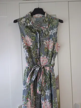 Vestido Verano Flores Rayas Talla S