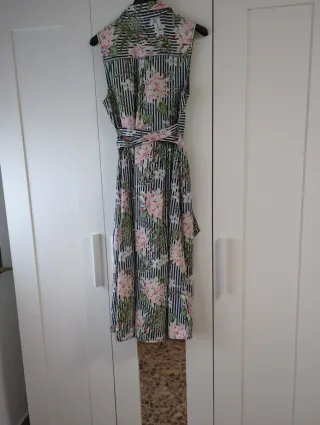 Vestido Verano Flores Rayas Talla S
