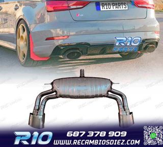 SILENCIOSO ESCAPE AUDI A3 S LINE SEDAN 17-20 LOOK RS3 CROM