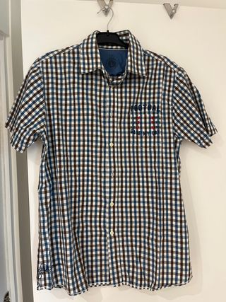 Camisa Springfield Cuadros Azul/Marrón Talla L