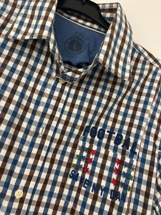 Camisa Springfield Cuadros Azul/Marrón Talla L