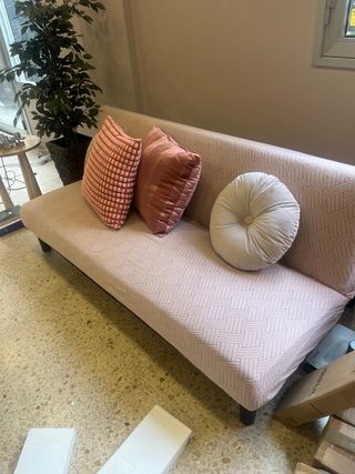 Sofá Cama Convertible Negro y Beige