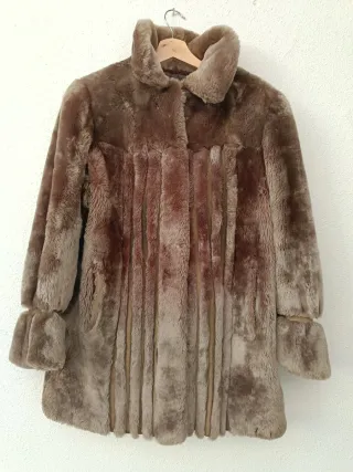 Abrigo Vintage Mouton Beige/Marrón