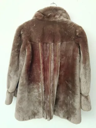 Abrigo Vintage Mouton Beige/Marrón