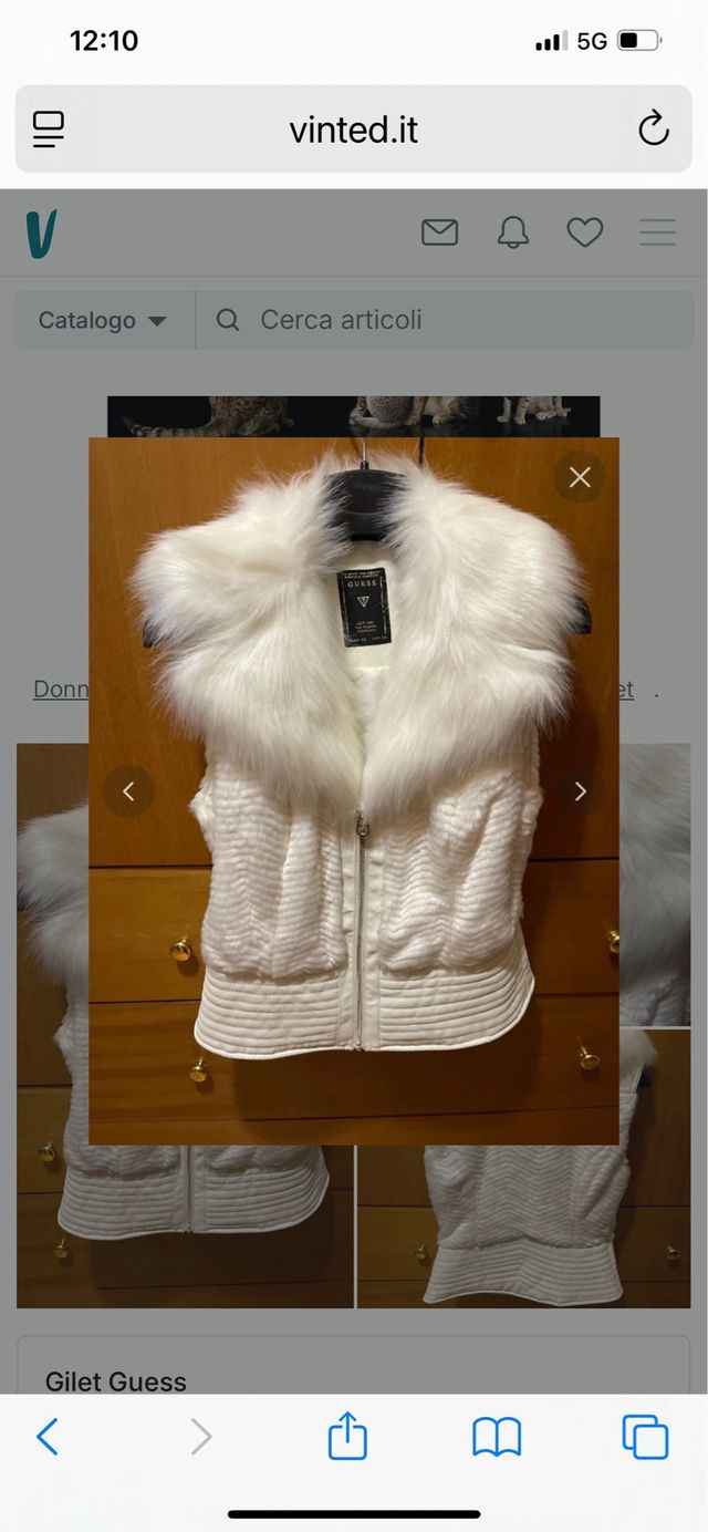 Gilet Guess eco pelliccia bianco