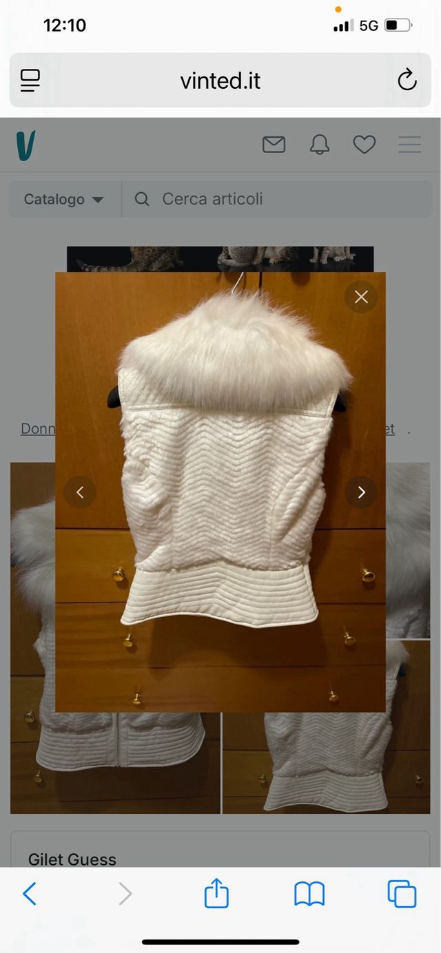 Gilet Guess eco pelliccia bianco