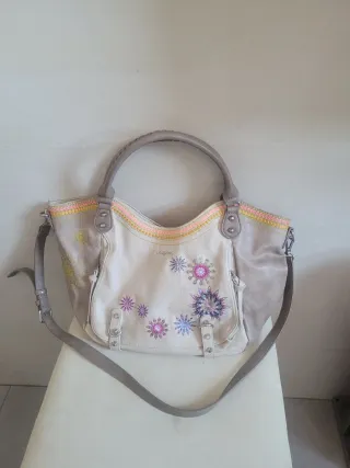 Bolso Desigual Beige Multicolor Flores