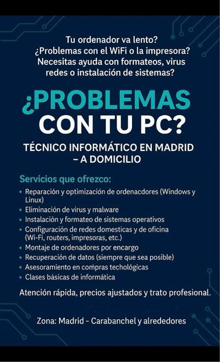 Técnico Informático a Domicilio Madrid