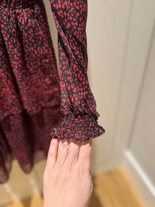 Vestido corto Zara S estampado animal volantes