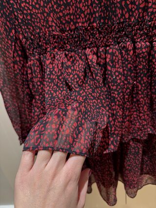 Vestido corto Zara S estampado animal volantes